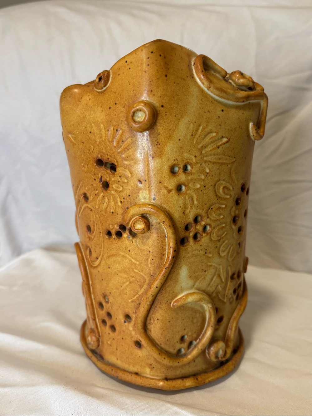 Handcrafted Studio Ceramic Decorative Lantern Signed